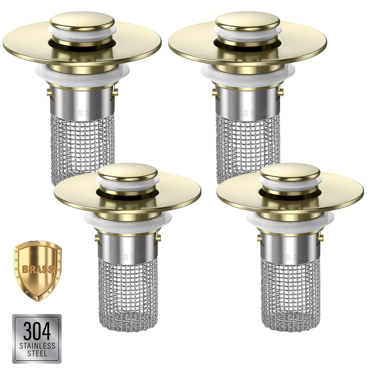 Bathroom Sink Drain Strainer,(2PCS) Pop-up Sink Drain Strainer with Removable Stainless Steel Strainer Basket Hair Catcher, Bathroom Sink Strainer for Bathroom Sink Stopper Replacement
