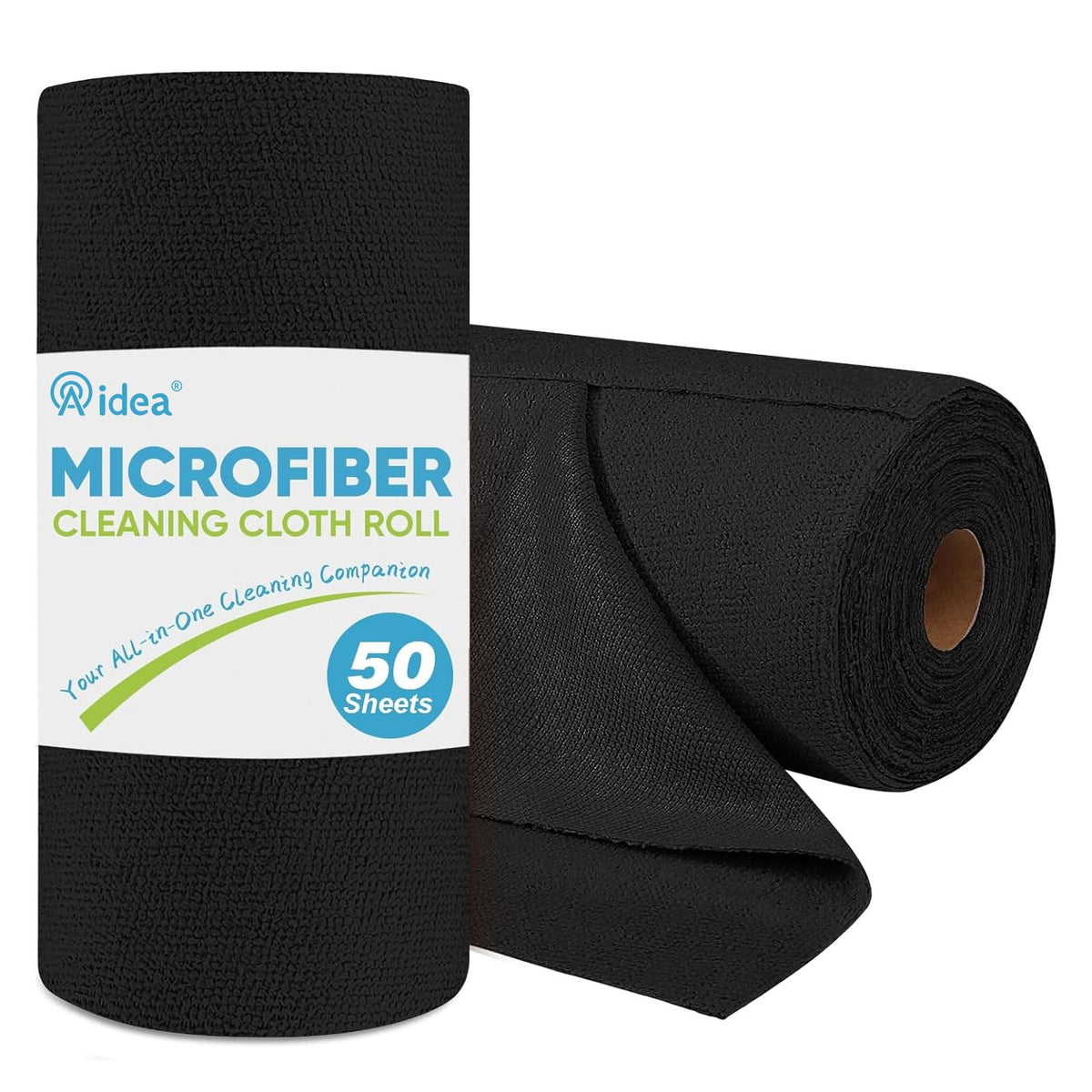 AIDEA Microfiber Cleaning Cloth Roll-50PK, Reusable Paper Towels 11.5×11.5"