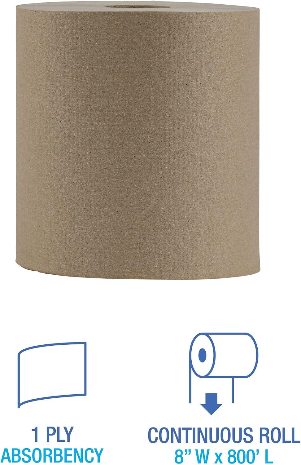 Boardwalk Hardwound Paper Towels, 6 Rolls, 1-Ply, 8" x 800 ft, Natural