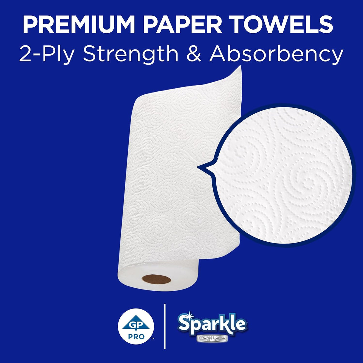 Sparkle Professional Series by Georgia-Pacific PRO 2-Ply Perforated Kitchen Paper Towel Rolls, Individually Wrapped, White, 11” x 8.8” (LxW), 70 Sheets/Roll, 30 Rolls/Case, 2717201