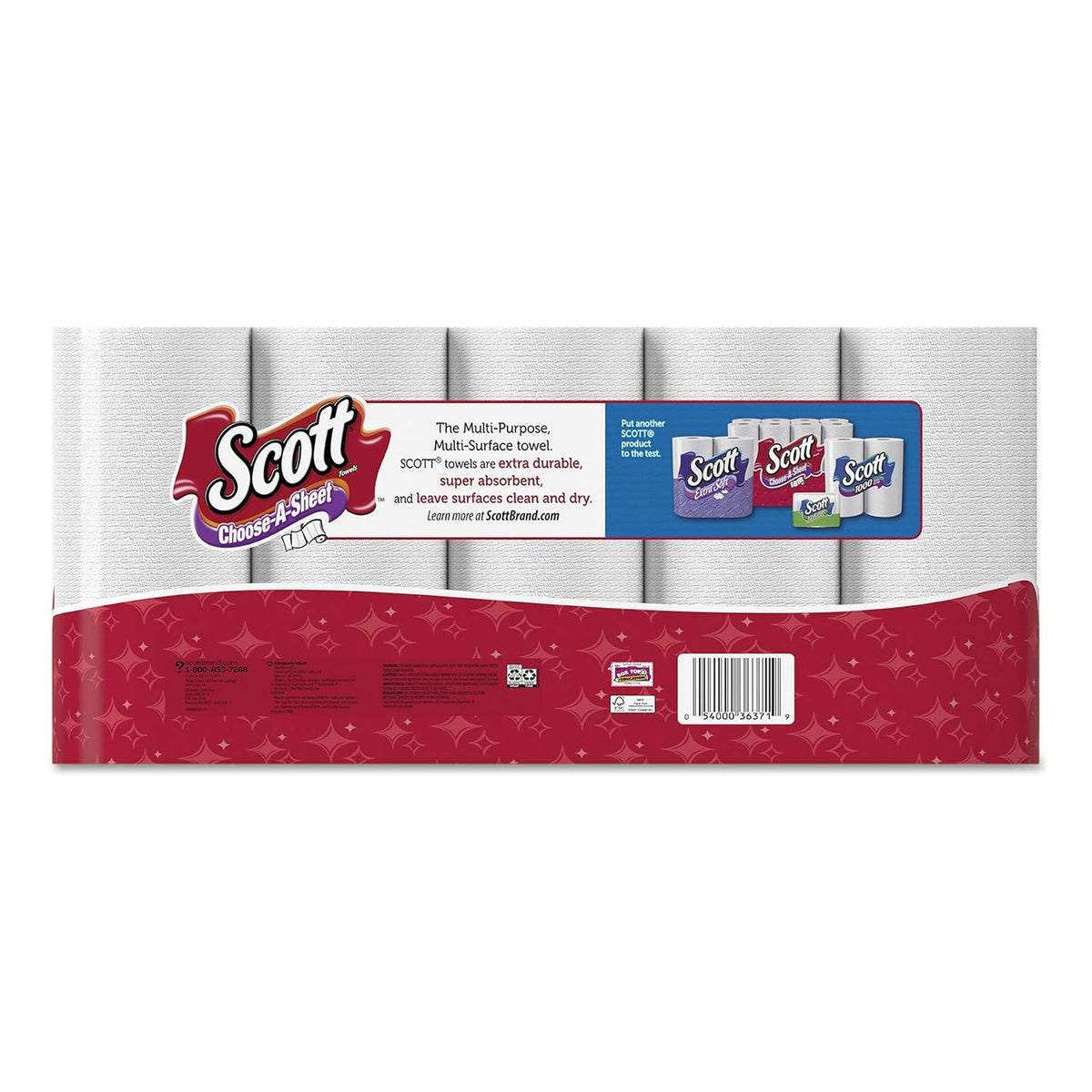 Scott 36371 Choose-A-Sheet Mega Roll Paper Towels, 1-Ply, White, 102 per Roll (Case of 30 Rolls)