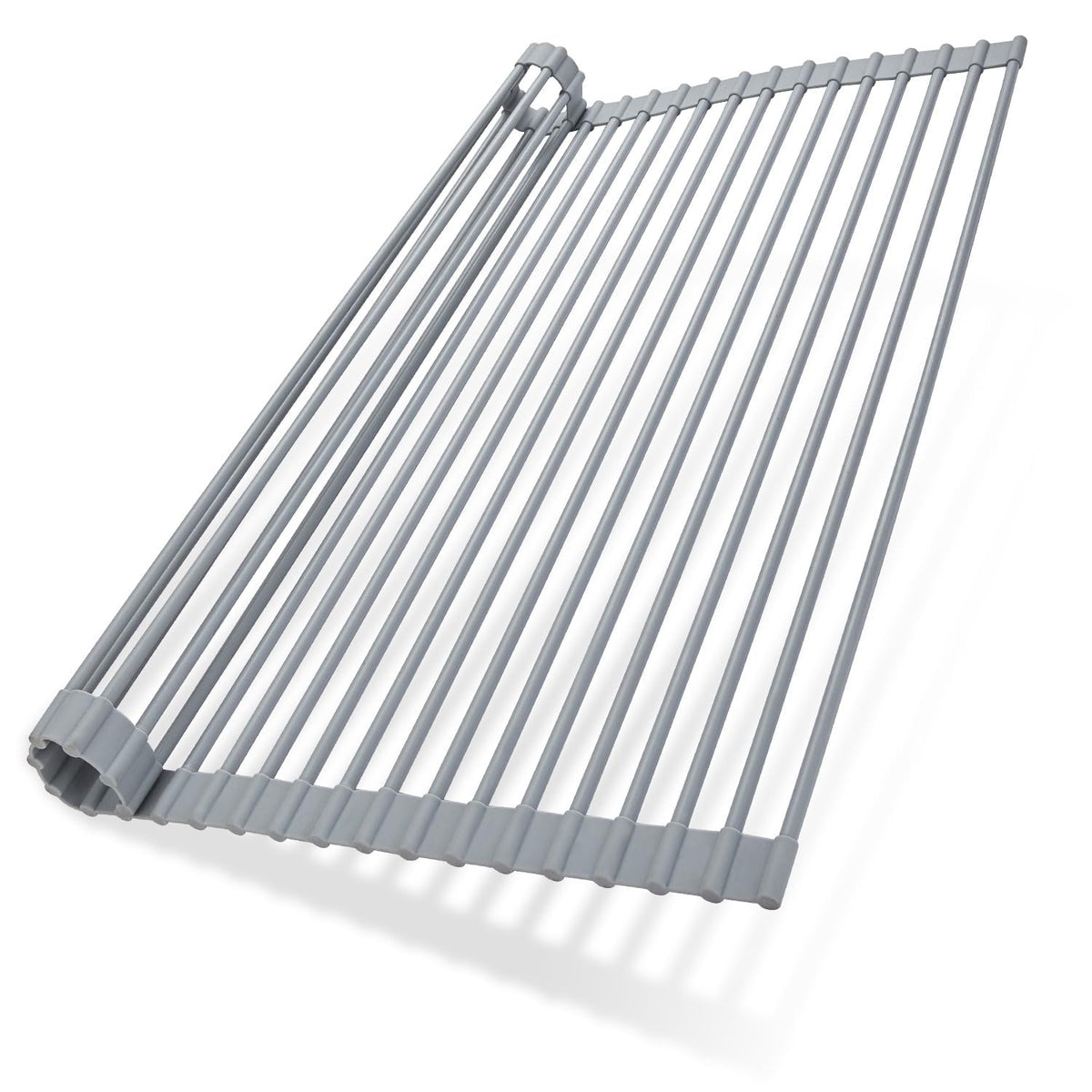 Ohuhu Over Sink Dish Drying Rack Silicone Wrapped 17.6" W x 15.4" L Large Over the Sink Roll Up Dish Drainer - Foldable Sink Drying Rack Rolling Drain Mats Anti-Slip Multipurpose for Kitchen Counter