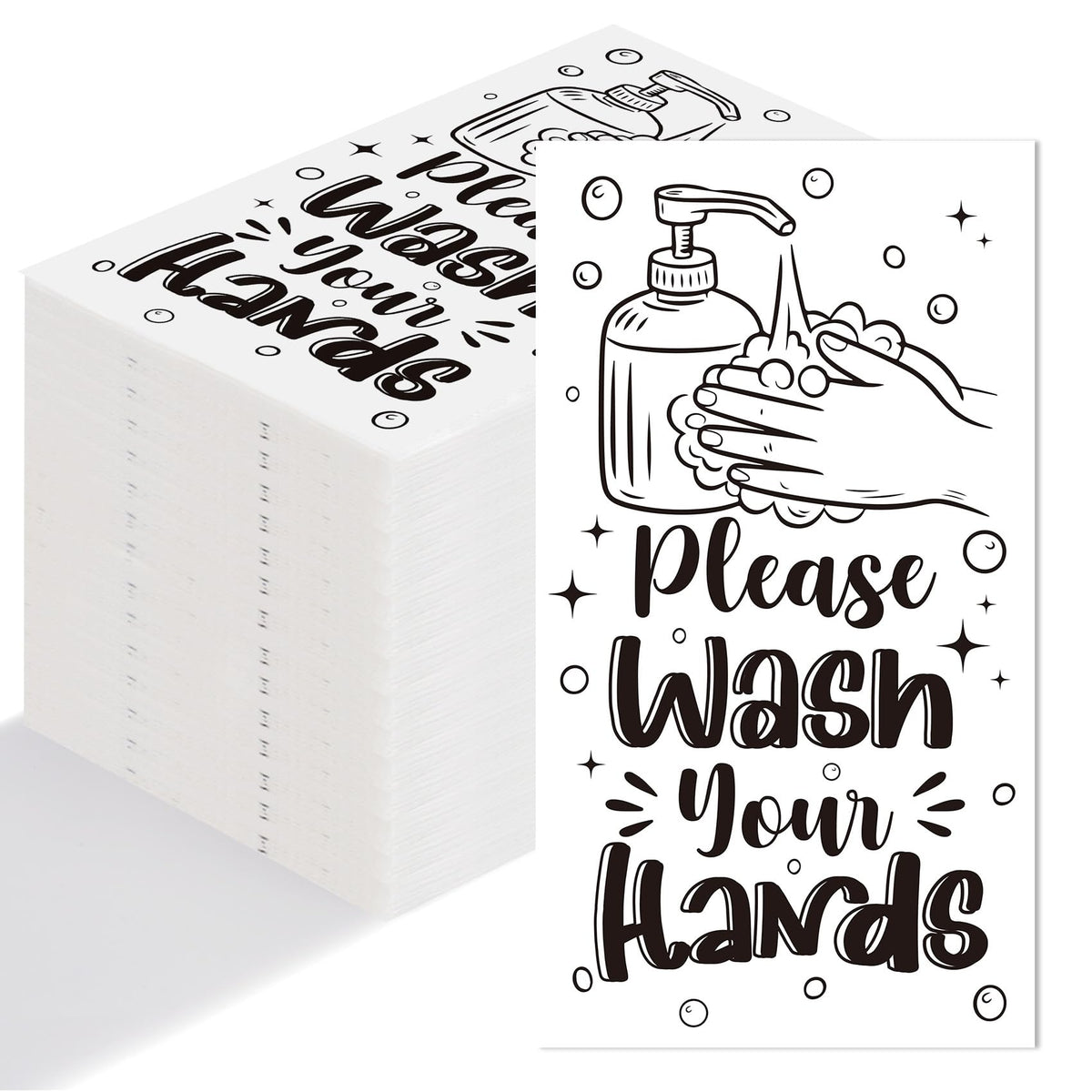 Disposable Hand Towels for Bathroom, 100 PCS Wash Your Hands Paper Napkins, Bathroom Etiquette Napkins Guest Disposable, Paper Towels Napkin for Powder Room Wedding Birthday Anniversary Baby Shower