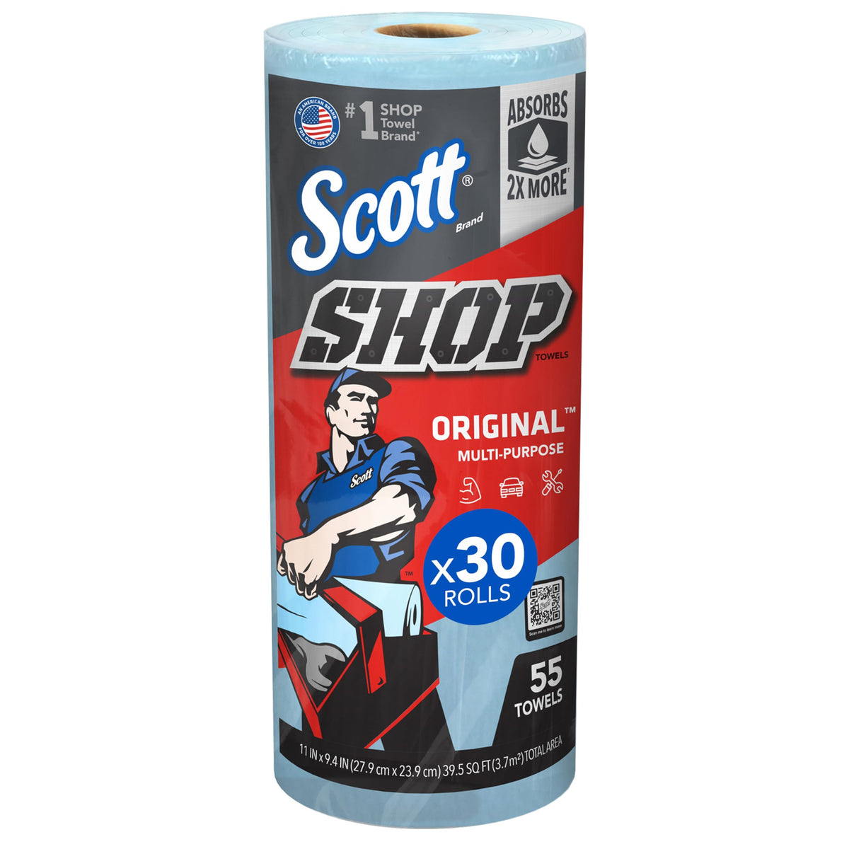 Scott Shop Towels Original, 55 Towels/Roll, 30 Rolls/Case