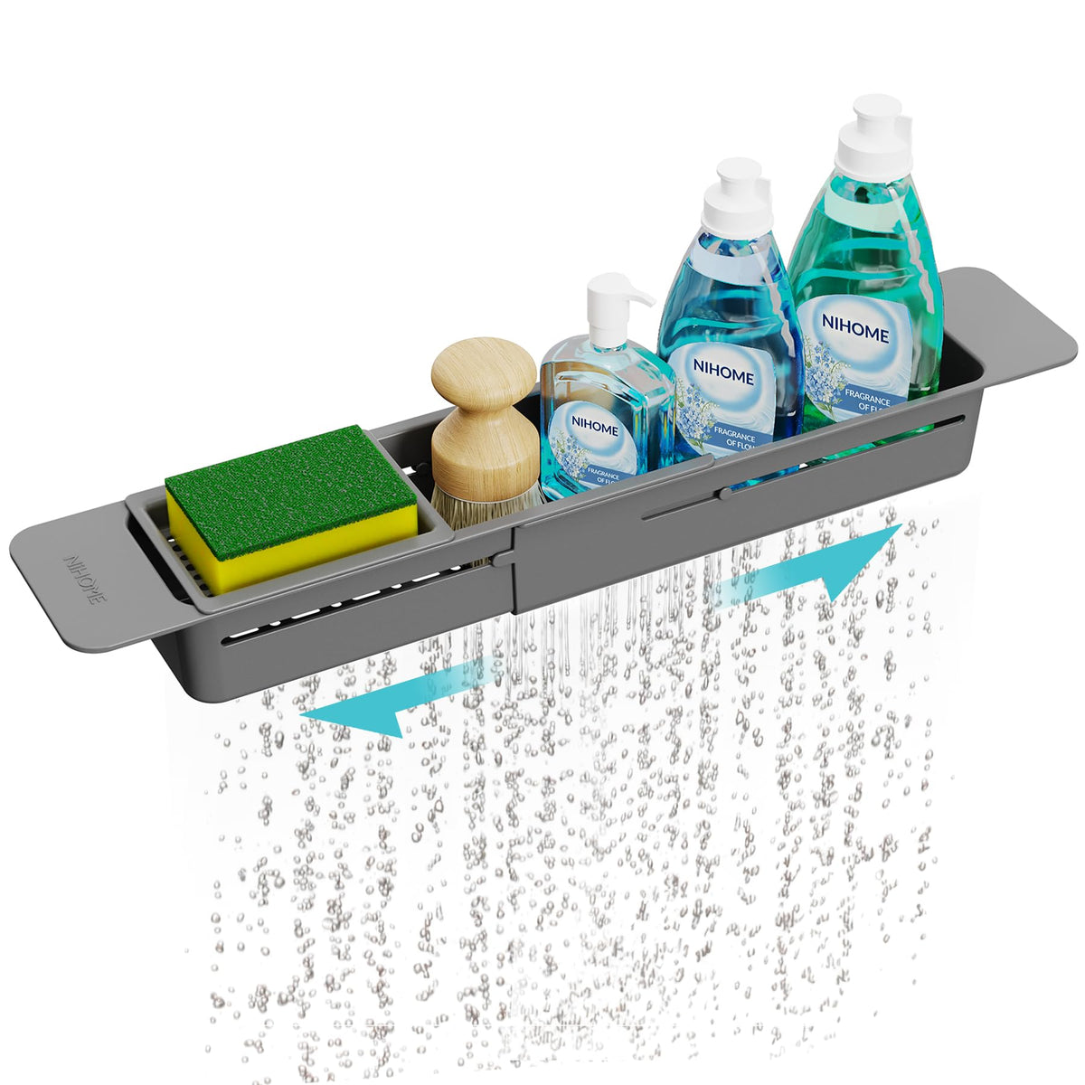 NiHome Extendable Kitchen Sink Caddy, Small Brush Sponge Storage Holder