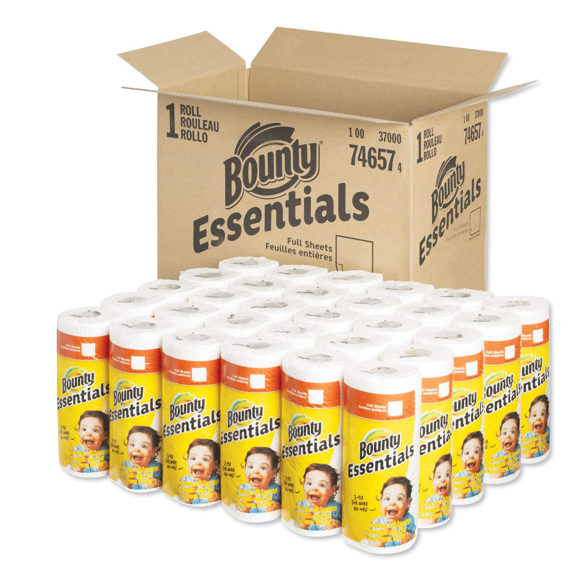 Bounty Essentials Select-A-Size Paper Towels, White, 6 Triple Rolls = 18 Regular Rolls