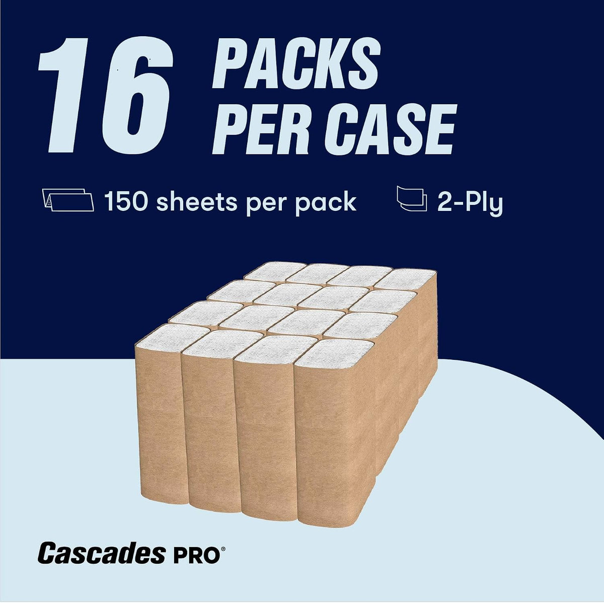 Cascades PRO Perform Premium Multifold Paper Towels H173, 150 Sheets, White