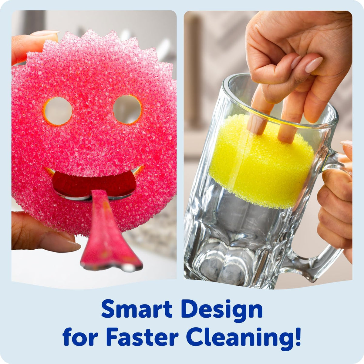 Scrub Mommy Kitchen Sponge (6) + Daddy Caddy Sink Holder