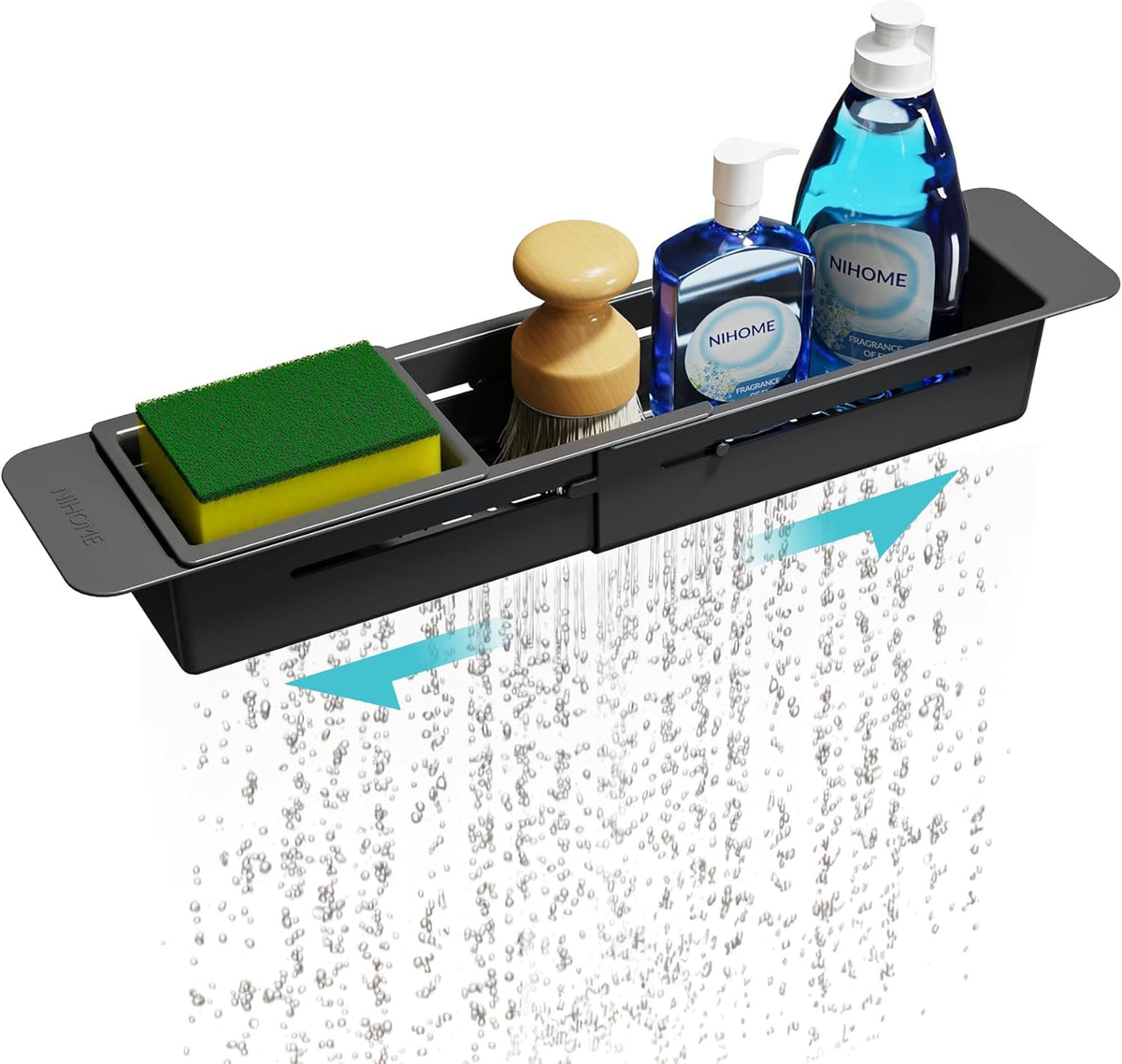 NiHome Extendable Kitchen Sink Caddy, Small Brush Sponge Storage Holder