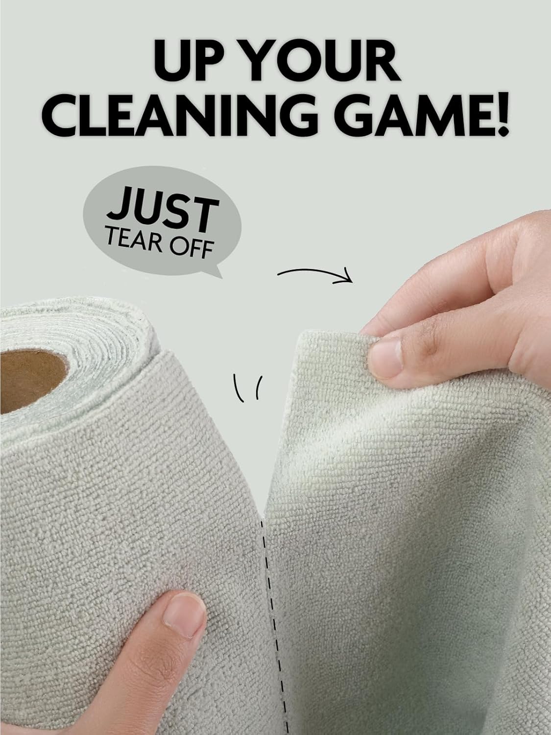 Fantasticlean Kitchen Towels Roll, 40 Sheets, 10''x 10'' (Beige, MossGreen)