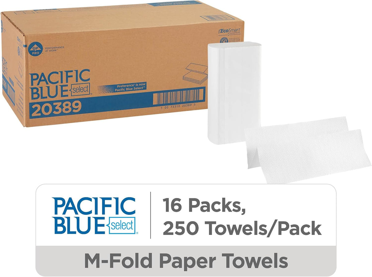 Georgia-Pacific Pacific Blue Select Multifold Paper Towels by GP PRO (Georgia-Pacific), 20389, 250 Paper Towels Per Pack, 16 Packs Per Case