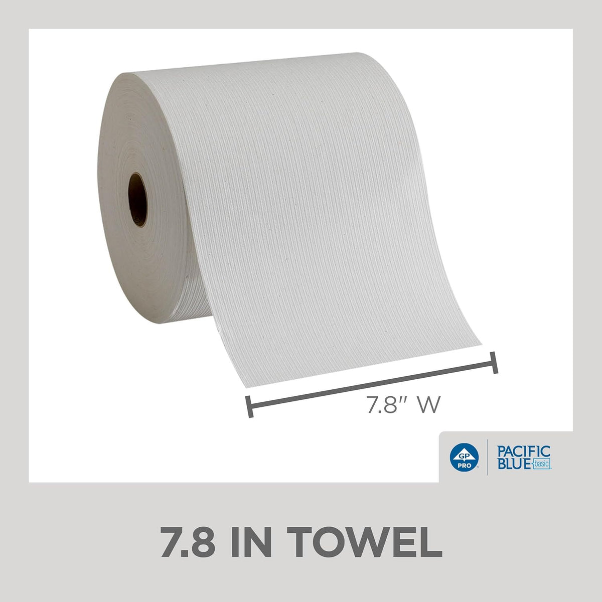 Pacific Blue Basic Recycled Paper Towel Rolls (previously branded Envision) by GP PRO (Georgia-Pacific), White, 26601, 800 Feet Roll (Pack of 1)