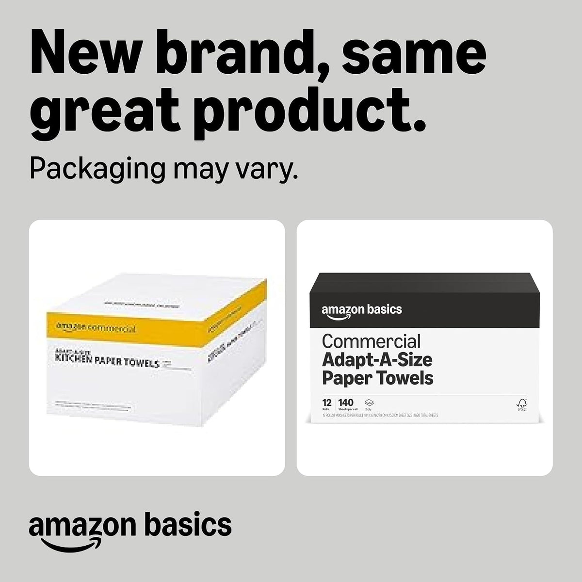 Amazon Basics 2-Ply White Adapt-a-Size Kitchen Paper Towels, Absorbent, Thick, Individually Wrapped, 140 Towels per Roll (12 Rolls), 1,680 Sheets Total (Previouly AmazonCommercial)