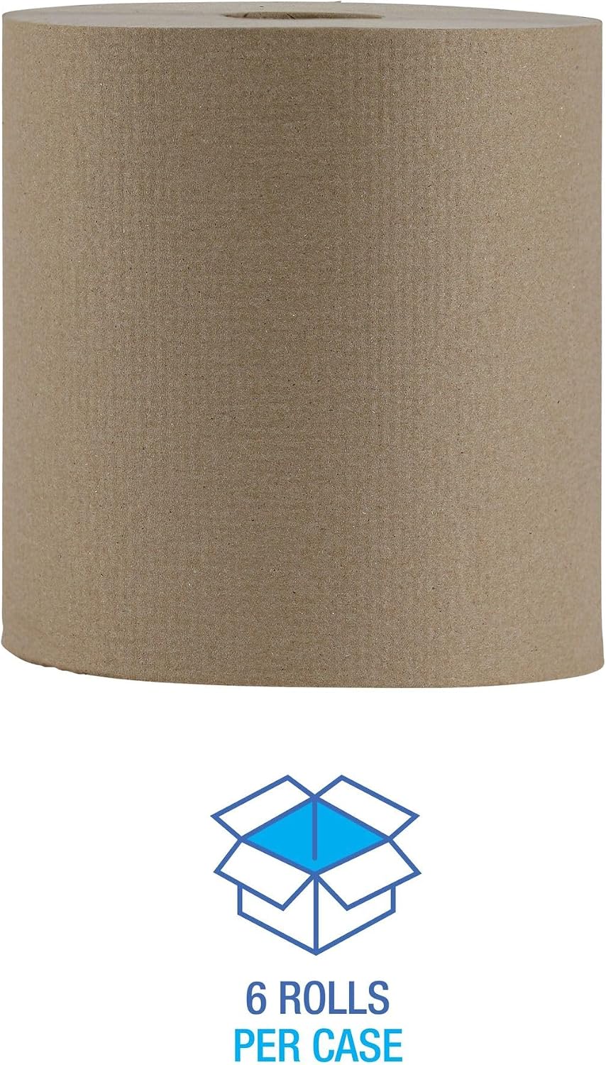 Boardwalk Hardwound Paper Towels, 6 Rolls, 1-Ply, 8" x 800 ft, Natural