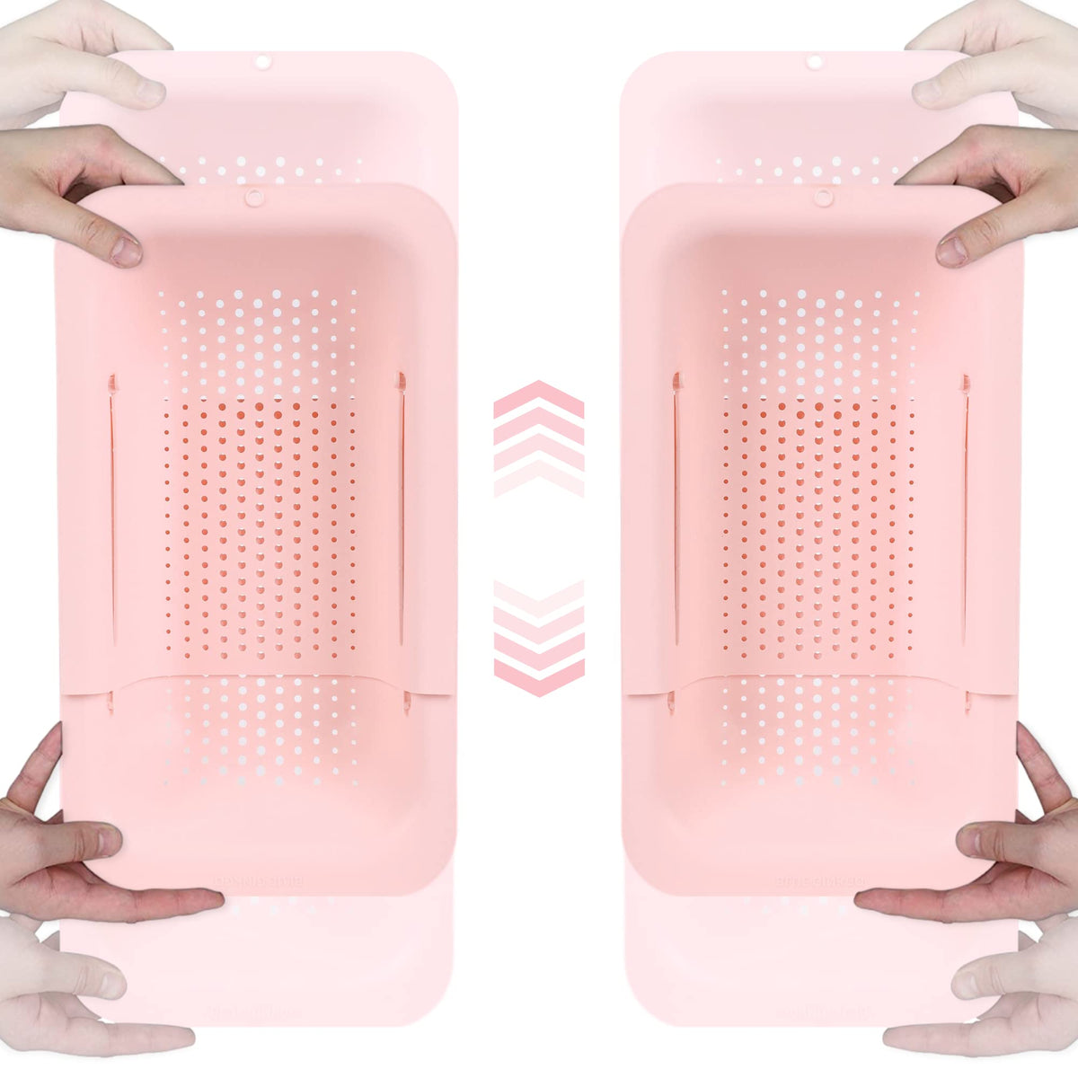 Blue Ginkgo Over Sink Colander, Extendable Kitchen Strainer, Grey