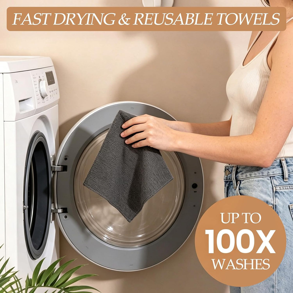 Reusable Paper Towels, 75-Pack,12" x 12"Kitchen and Dish Cleaning(Gray)
