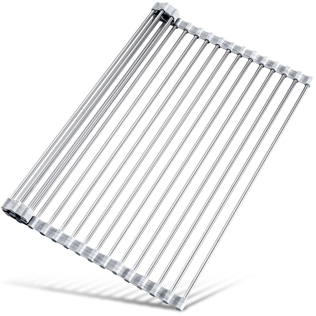 Tomorotec Roll Up Dish Drying Rack Over Sink, 304 Steel, 17.7x15.5, Grey