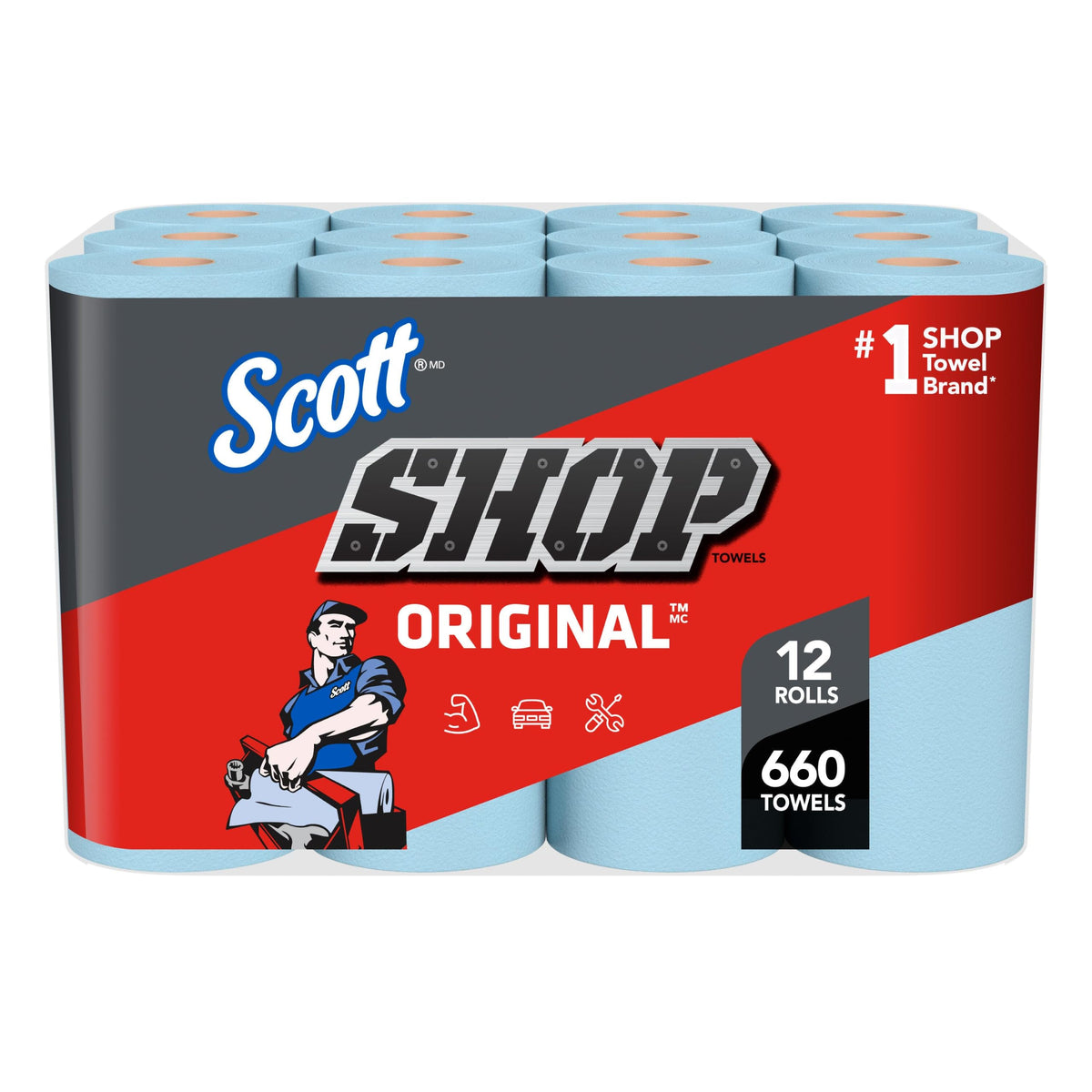 Scott Shop Towels Original, 55 Towels/Roll, 30 Rolls/Case