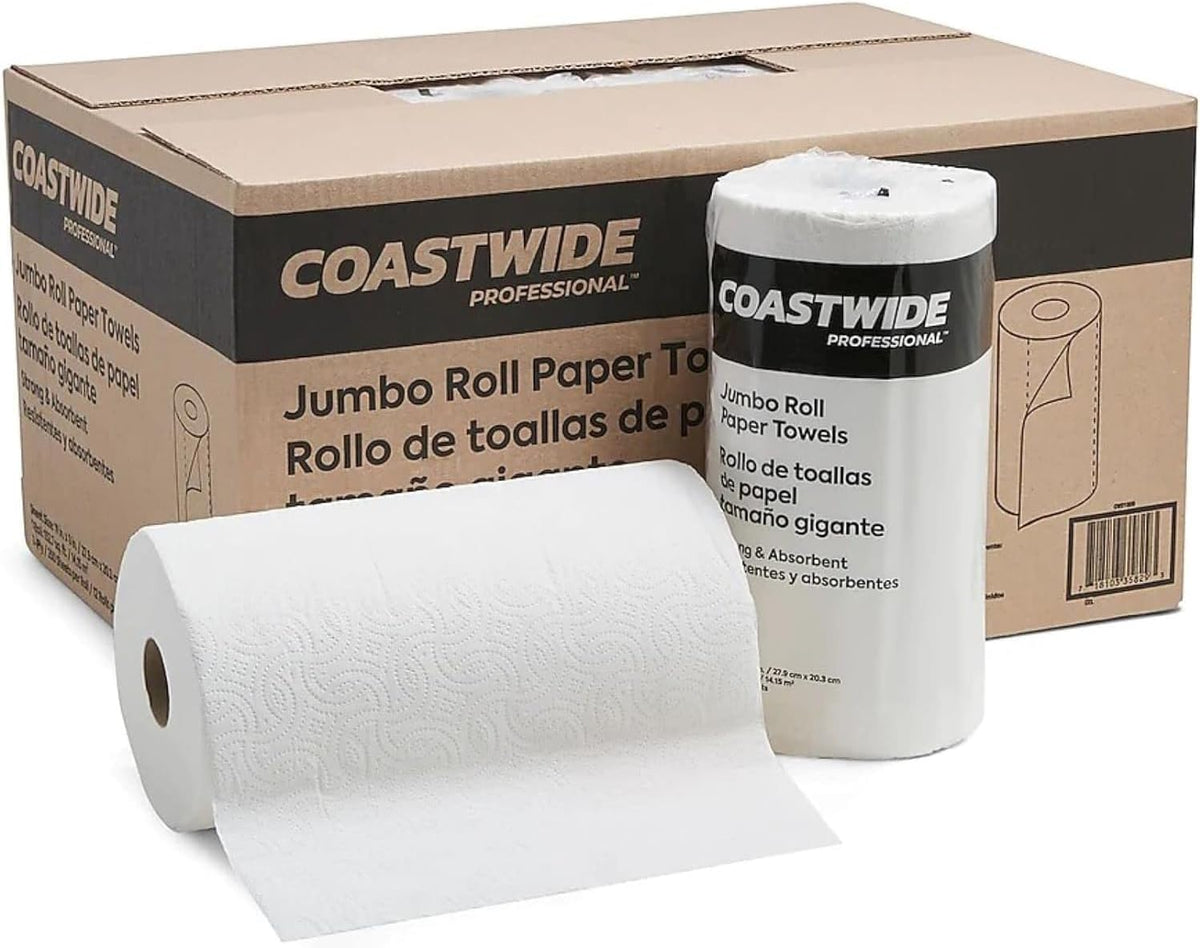 Coastwide Professional Jumbo Kitchen Paper Towels, 2-Ply, 12-Pack