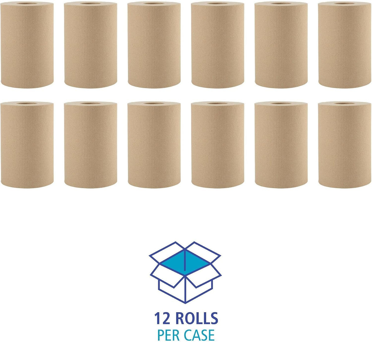 Boardwalk BWK6252 Hardwound Paper Towels, 8" x 350ft, 1-Ply Natural (Case of 12 Rolls)