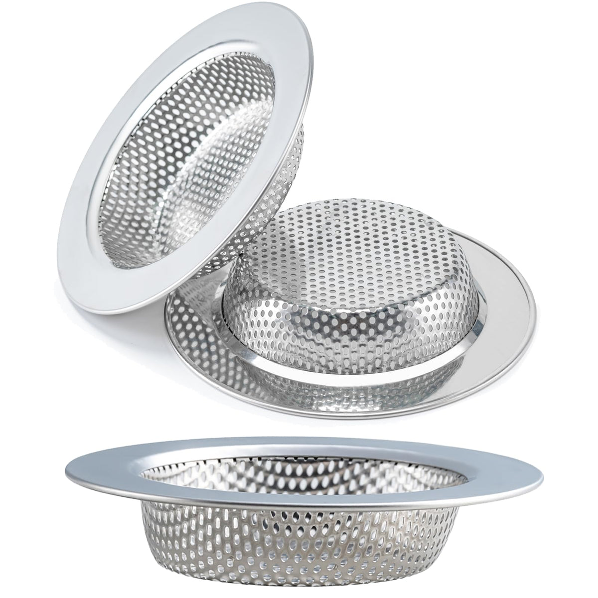 2 Pcs Sink Strainer Double-Layer Safe Design for Kitchen Sink Drain Basket
