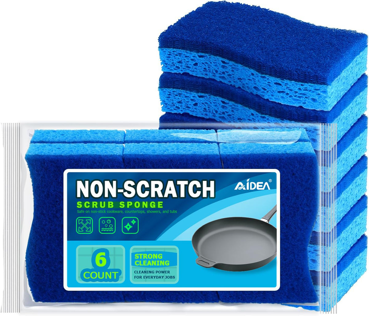 AIDEA Sponges Kitchen, 9Count, Dish Sponges, Heavy-Duty Scrub Sponge