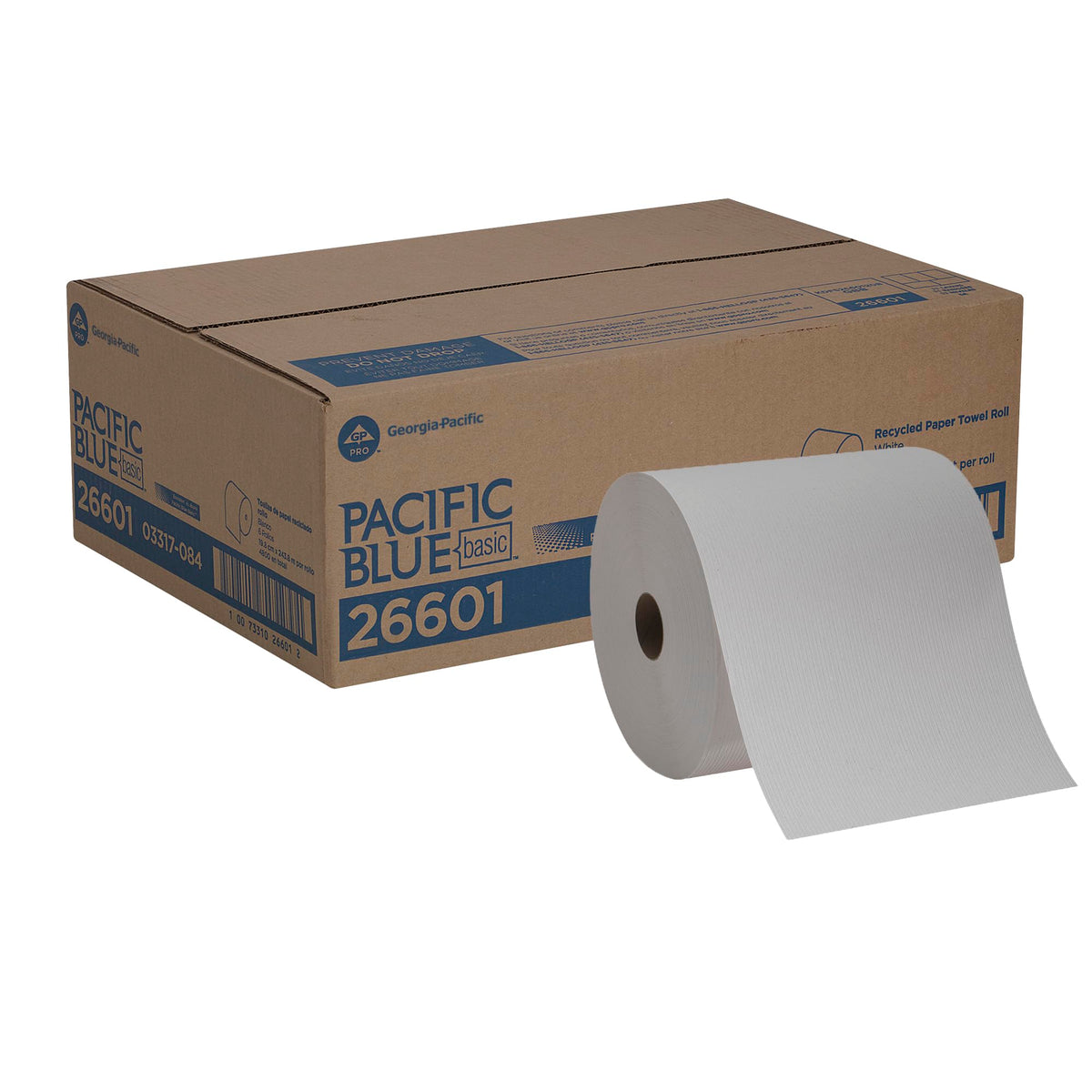 Georgia-Pacific Pacific Blue Select 7.875" Recycled Paper Towel Rolls by GP PRO, White, 26100, 1000 Feet Per Roll, 6 Rolls Per Case