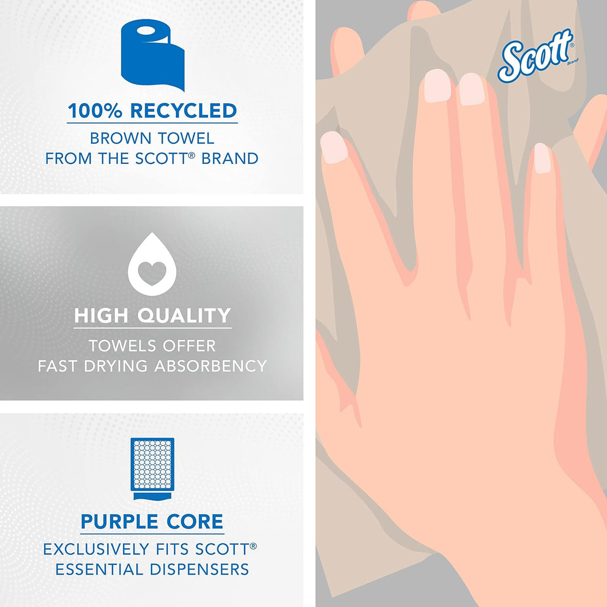Scott Professional Hard Roll Paper Towels, Bulk, 6 Rolls x 700' (54038)