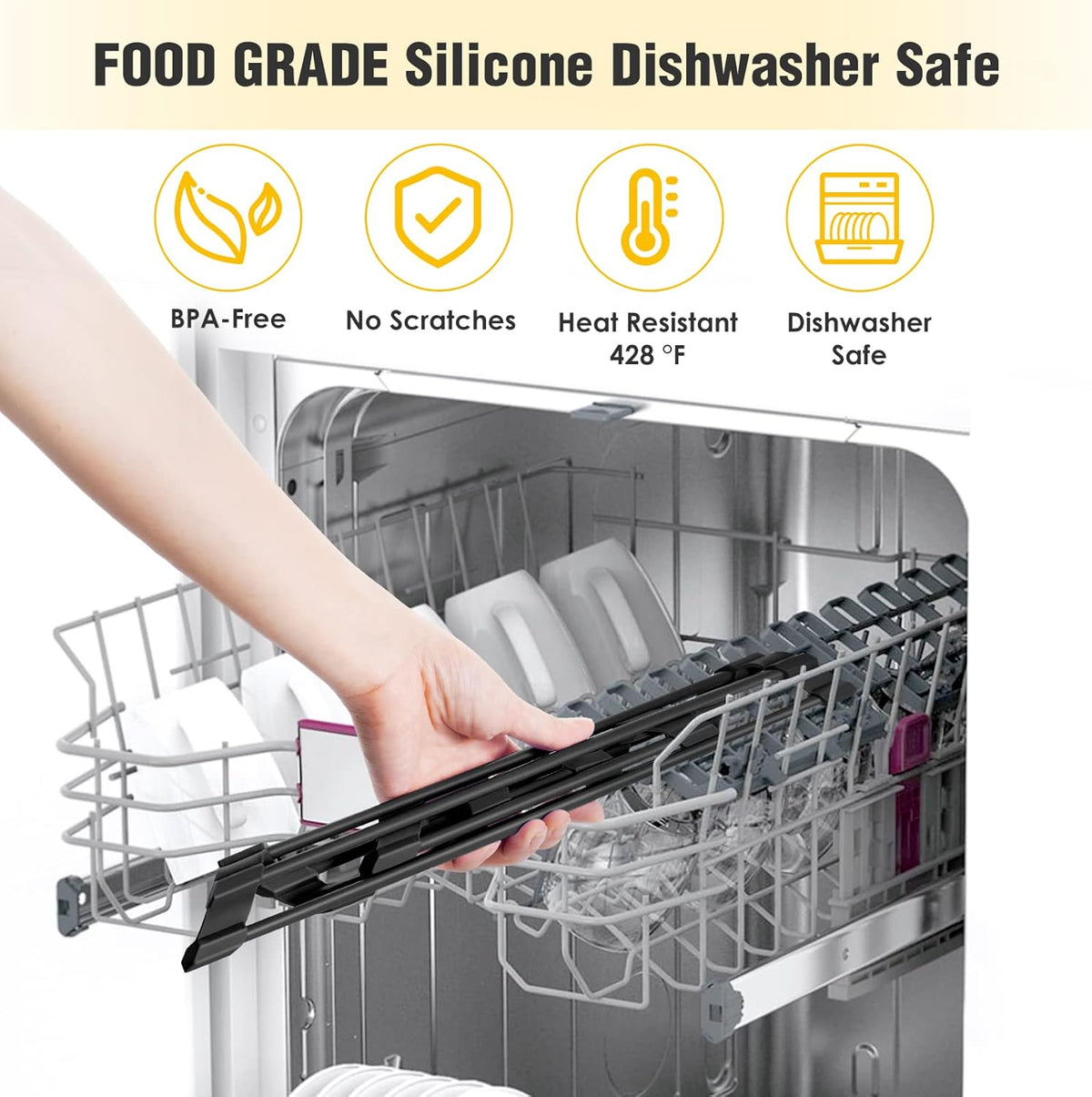 Tomorotec Triangle Roll Up Dish Drying Rack with Silicone Coating, Black
