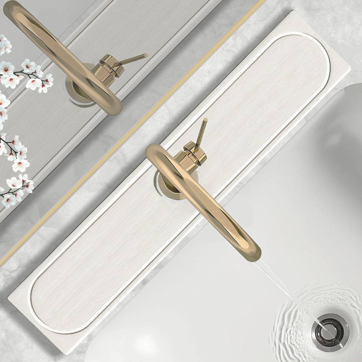 Fast Drying Stone Faucet Mat for Kitchen Sink with Raised Feet, Water Absorbent Diatomite Stone Sink Tray, Faucet Sink Splash Guard, Prevents Moisture Buildup, Durable Protector for Bathroom Counter