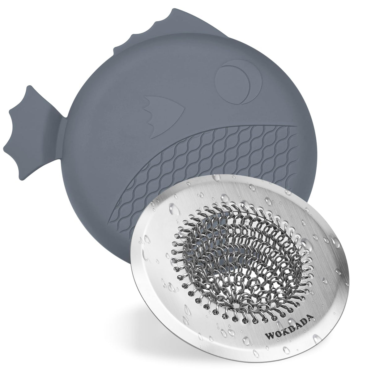 WOKDADA Upgraded Sink Drain Strainer, Patented Reversible Chain Mail Mesh