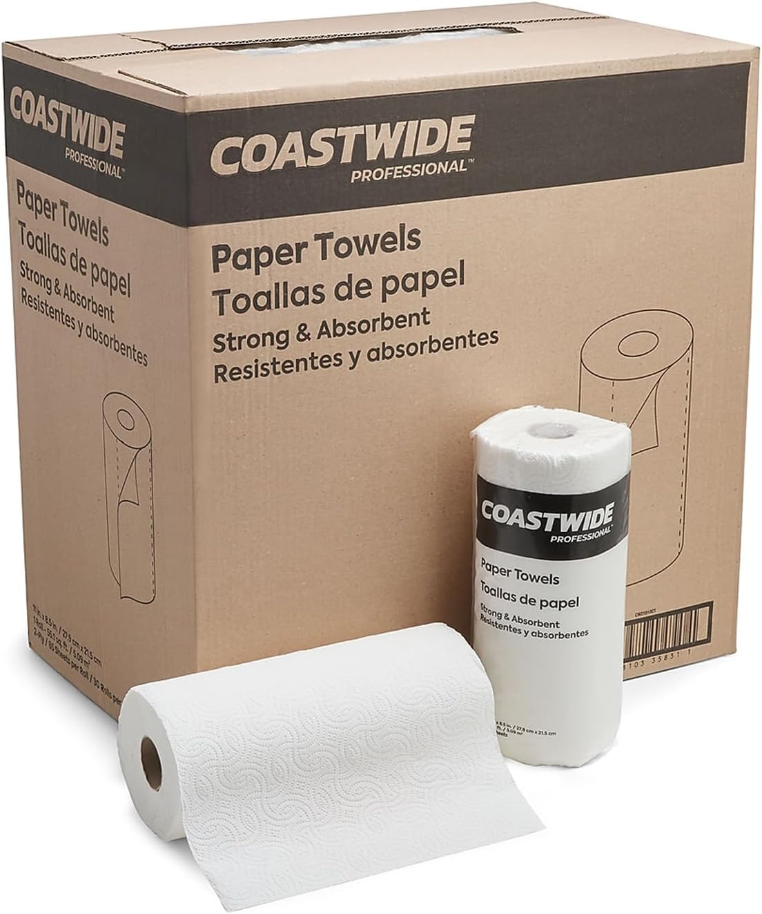 Coastwide Professional Paper Towels, 2-Ply, 85 Sheets/Roll, 30 Rolls/Pack
