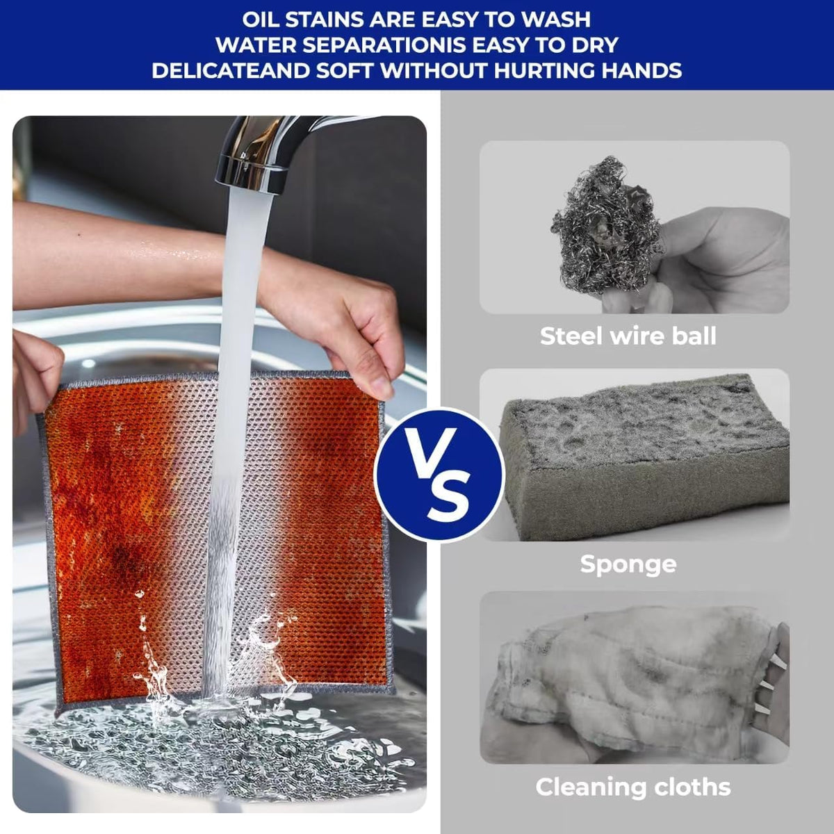 Wangjinpeng 12PK 3-Layer Non-Scratch Wire Dishcloths, 7.87 x 7.87 in