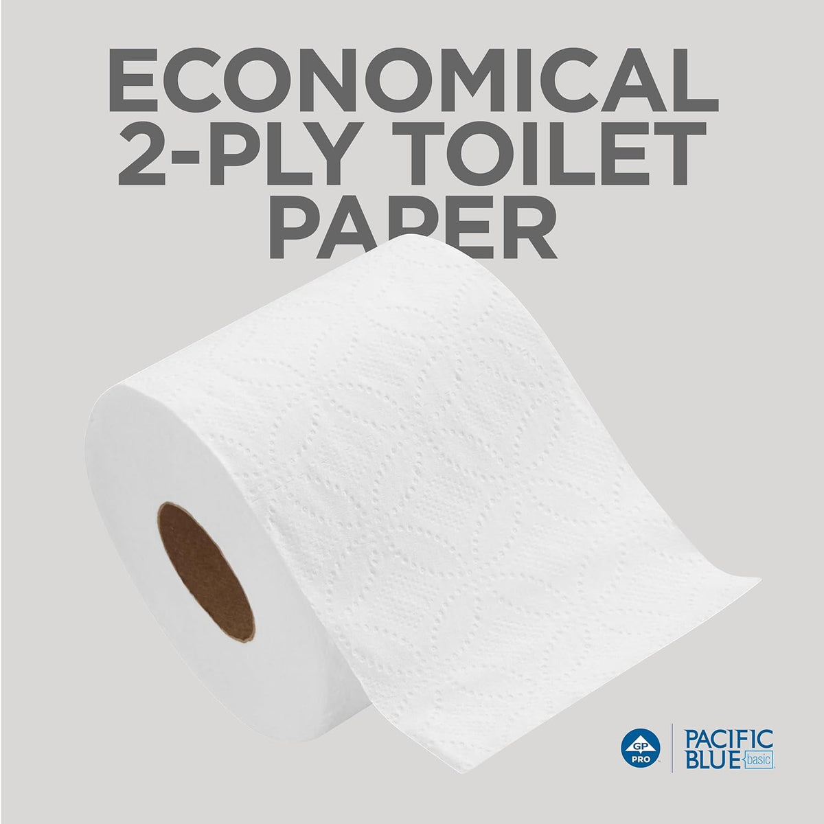 Georgia-Pacific Pacific Blue Basic 2-Ply Embossed Toilet Paper,19880/01, 550 Sheets Per Roll, 80 Rolls Per Case