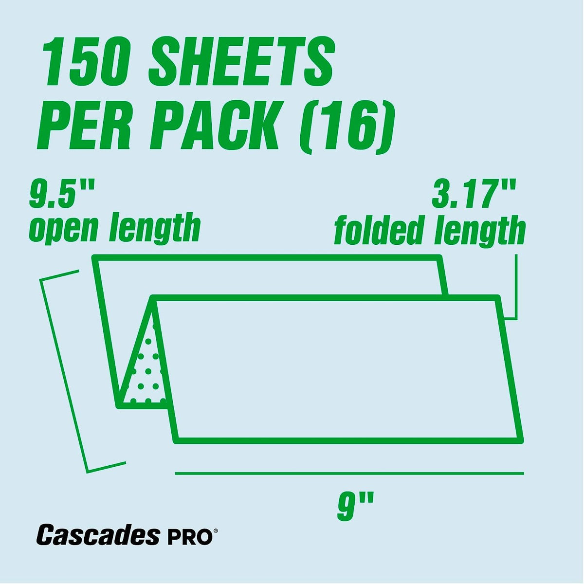 Cascades PRO Perform Premium Multifold Paper Towels H173, 150 Sheets, White