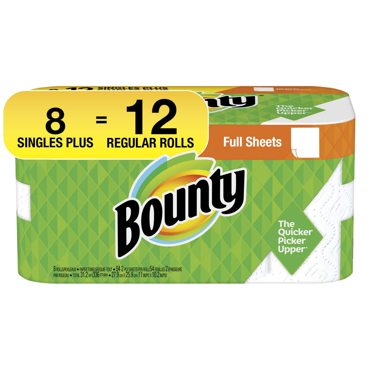 Bounty Paper Towels Select-A-Size, White, 8 Triple Rolls = 24 Regular Rolls