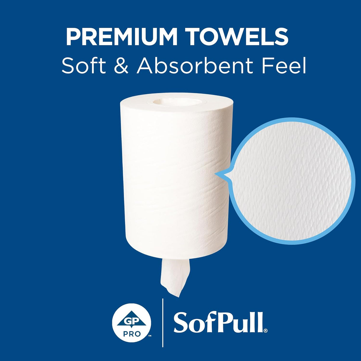 Georgia-Pacific SofPull Junior Centerpull Premium Paper Towels, Commercial Bulk Dispenser Refills, 225 Sheets Per Roll, 8 Rolls Per Case, White, 28125