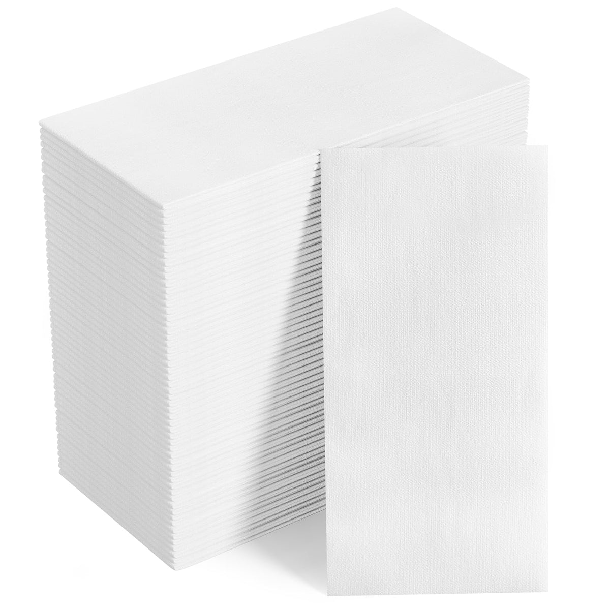 FOCUSLINE 480 Disposable Bathroom Napkins, Linen-Feel Paper Guest Towels, Soft and Absorbent Paper Hand Towels Party Napkins for Bathroom, Kitchen, Dinner, or Event, White, 12" x 17"