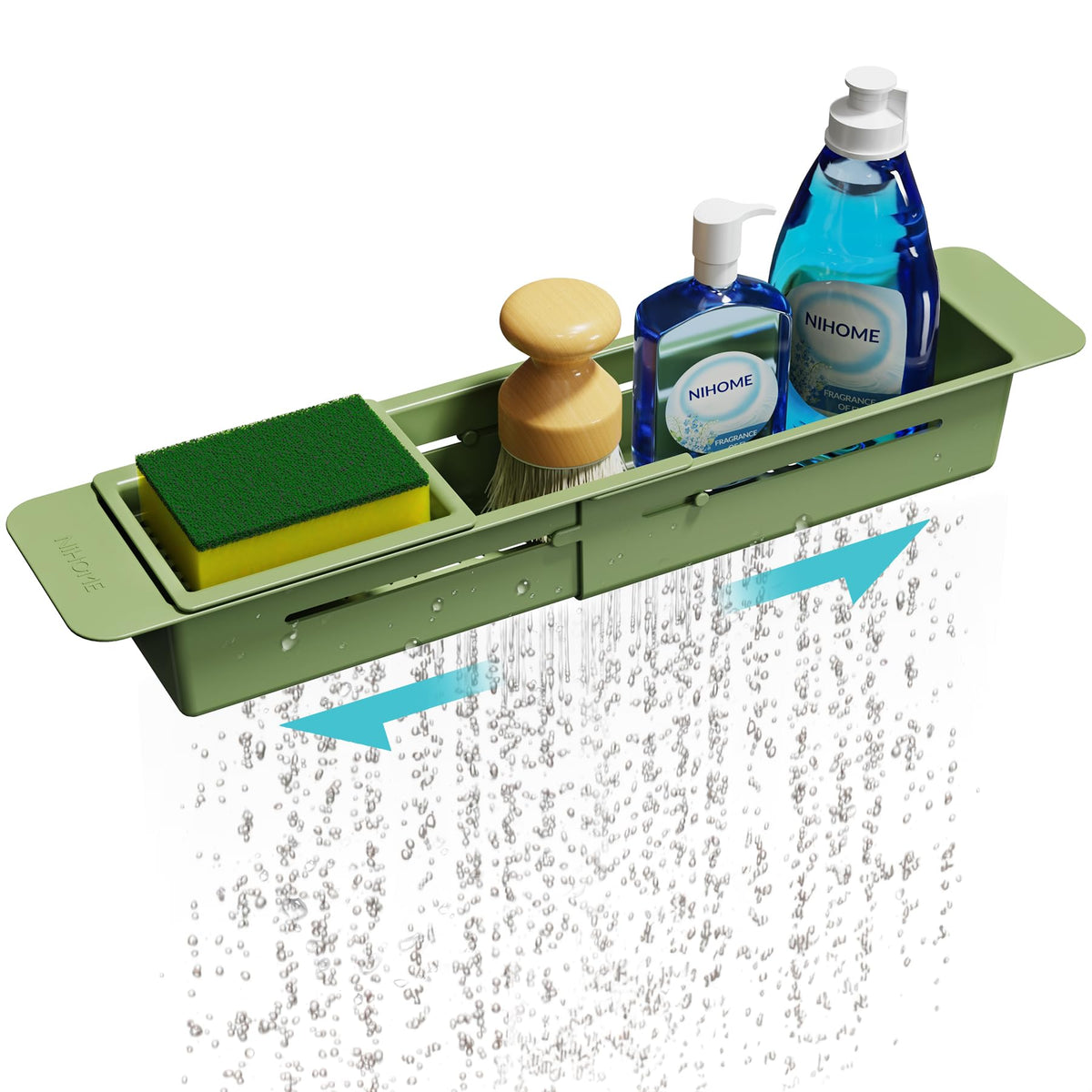 NiHome Extendable Kitchen Sink Caddy, Small Brush Sponge Storage Holder