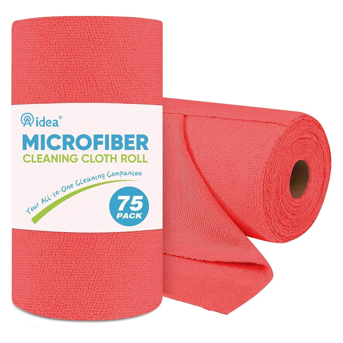AIDEA Microfiber Cleaning Cloth Roll-50PK, Reusable Paper Towels 11.5×11.5"