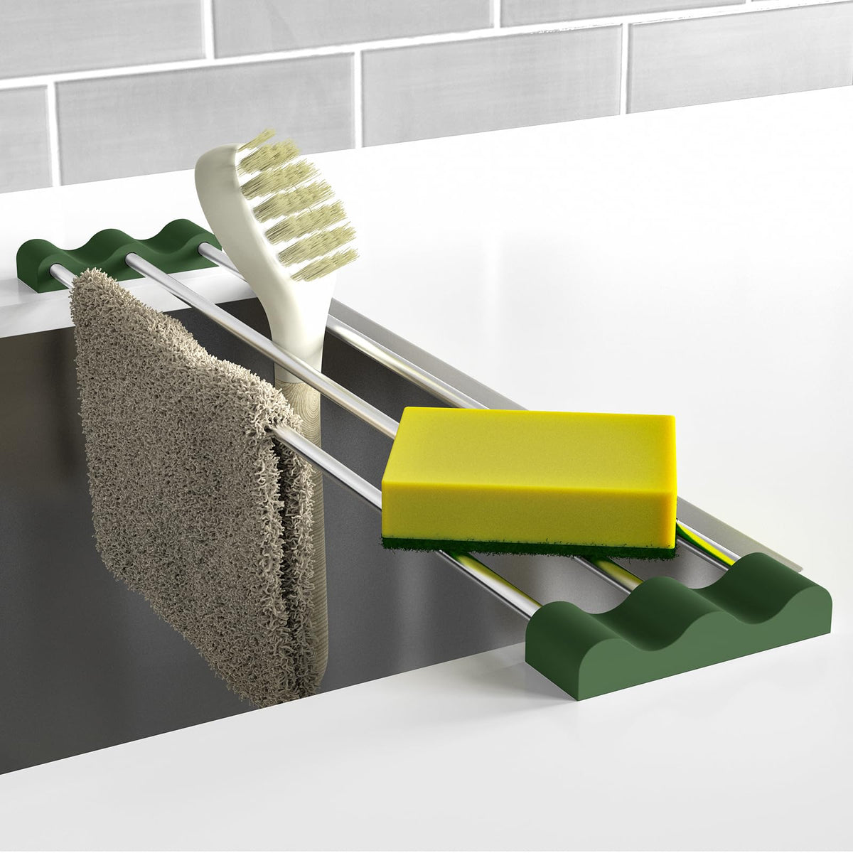 Tomorotec Adjustable Over-The-Sink Kitchen Rack, BPA-Free, Gray
