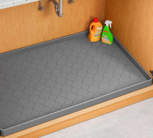 Jin&Bao Under Sink Mat 34" x 22" Waterproof Silicone Cabinet Kitchen Liner