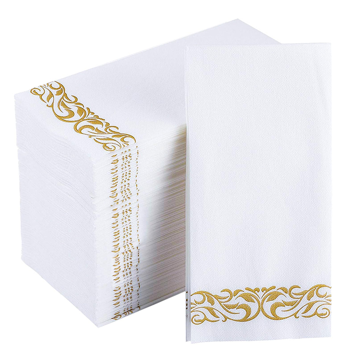 200 Pack Disposable Guest Towels Soft and Absorbent Linen Feel Paper Hand Towels Decorative Bathroom Hand Napkins for Kitchen, Parties, Weddings,Halloween