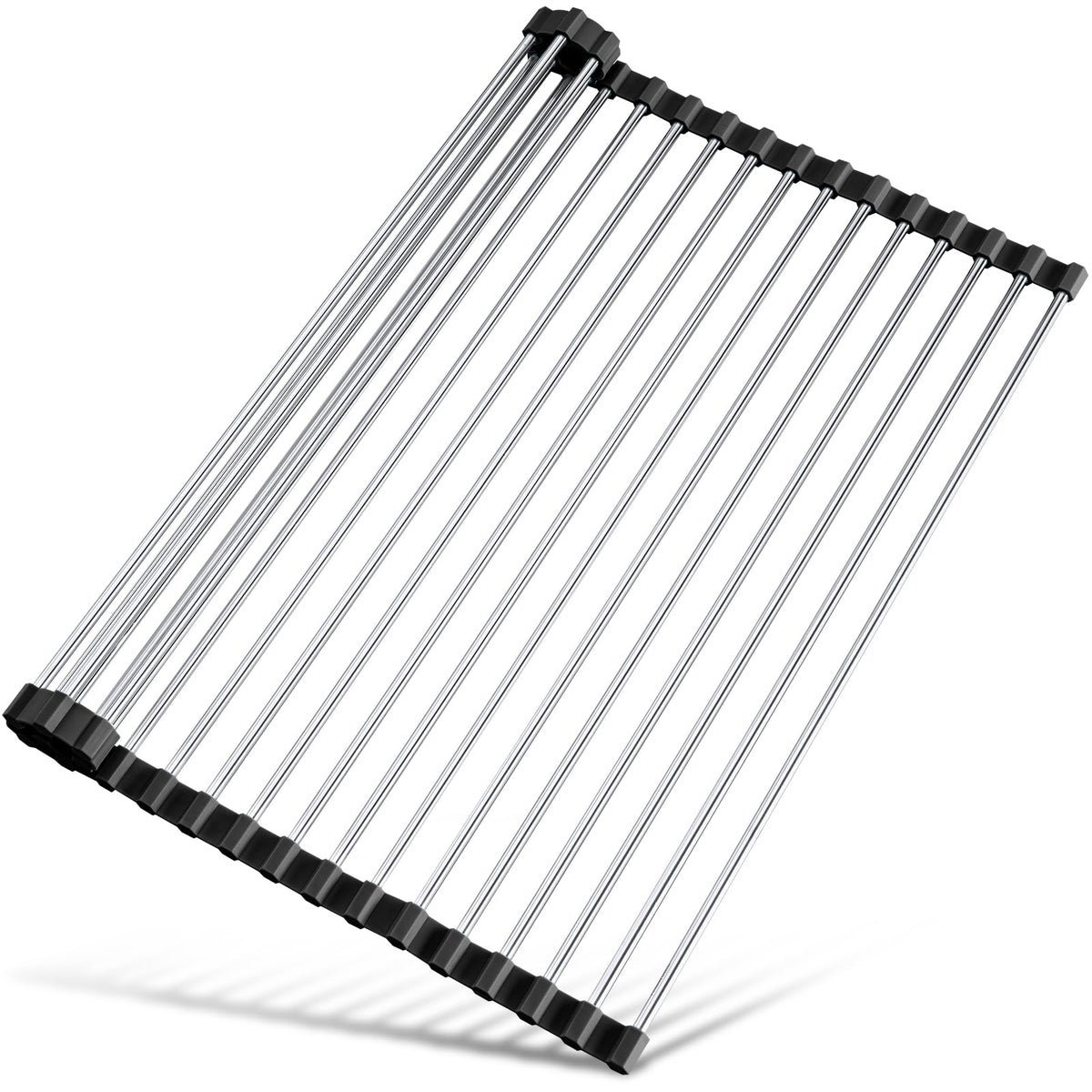 Tomorotec Roll Up Dish Drying Rack Over Sink, 304 Steel, 17.7x15.5, Grey