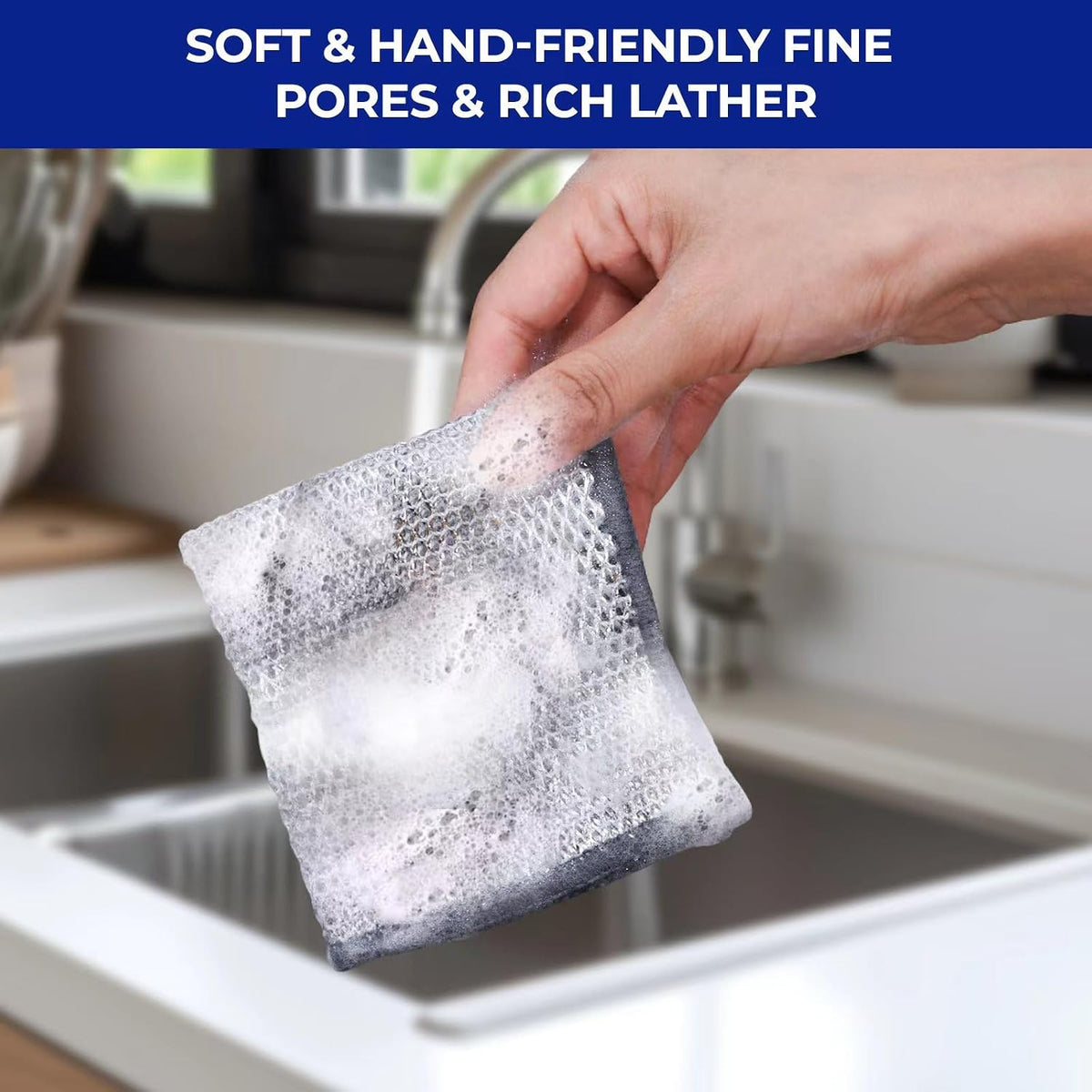 Wangjinpeng 12PK 3-Layer Non-Scratch Wire Dishcloths, 7.87 x 7.87 in