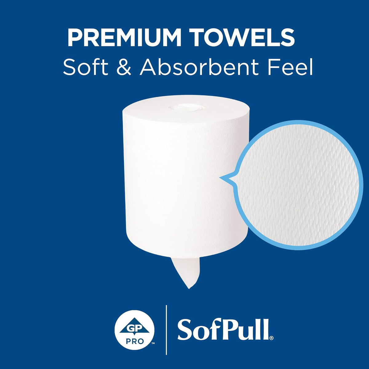 Georgia-Pacific SofPull Centerpull Regular Premium Towel Dispenser Refills, Commercial Paper Towels, 324 Sheets Per Roll, 6 Rolls Per Case, White, 28124