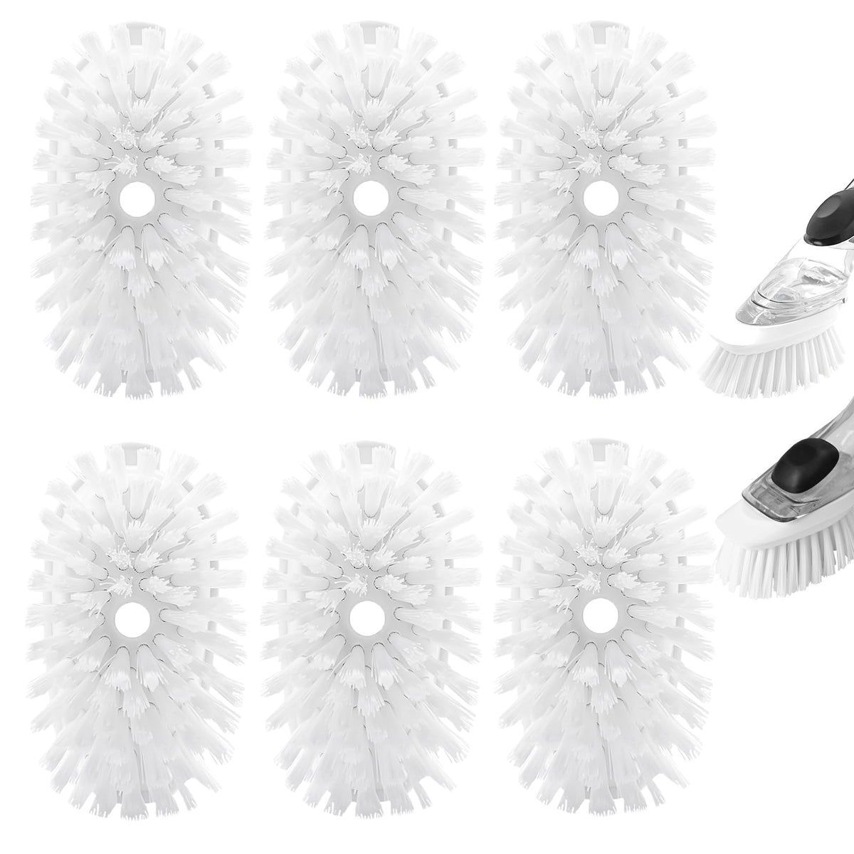RIMAY Soap Dispensing Dish Brush Dish Scrubber with Soap Dispenser Handle