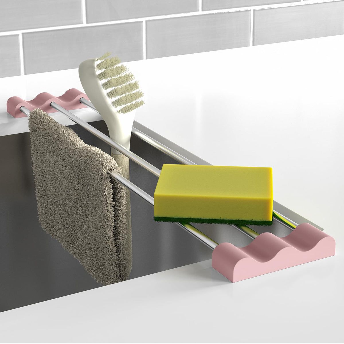 Tomorotec Adjustable Over-The-Sink Kitchen Rack, BPA-Free, Gray
