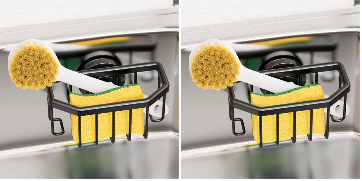 TAILI Silver Sponge Holder for Kitchen Sink with Strong Suction Cup