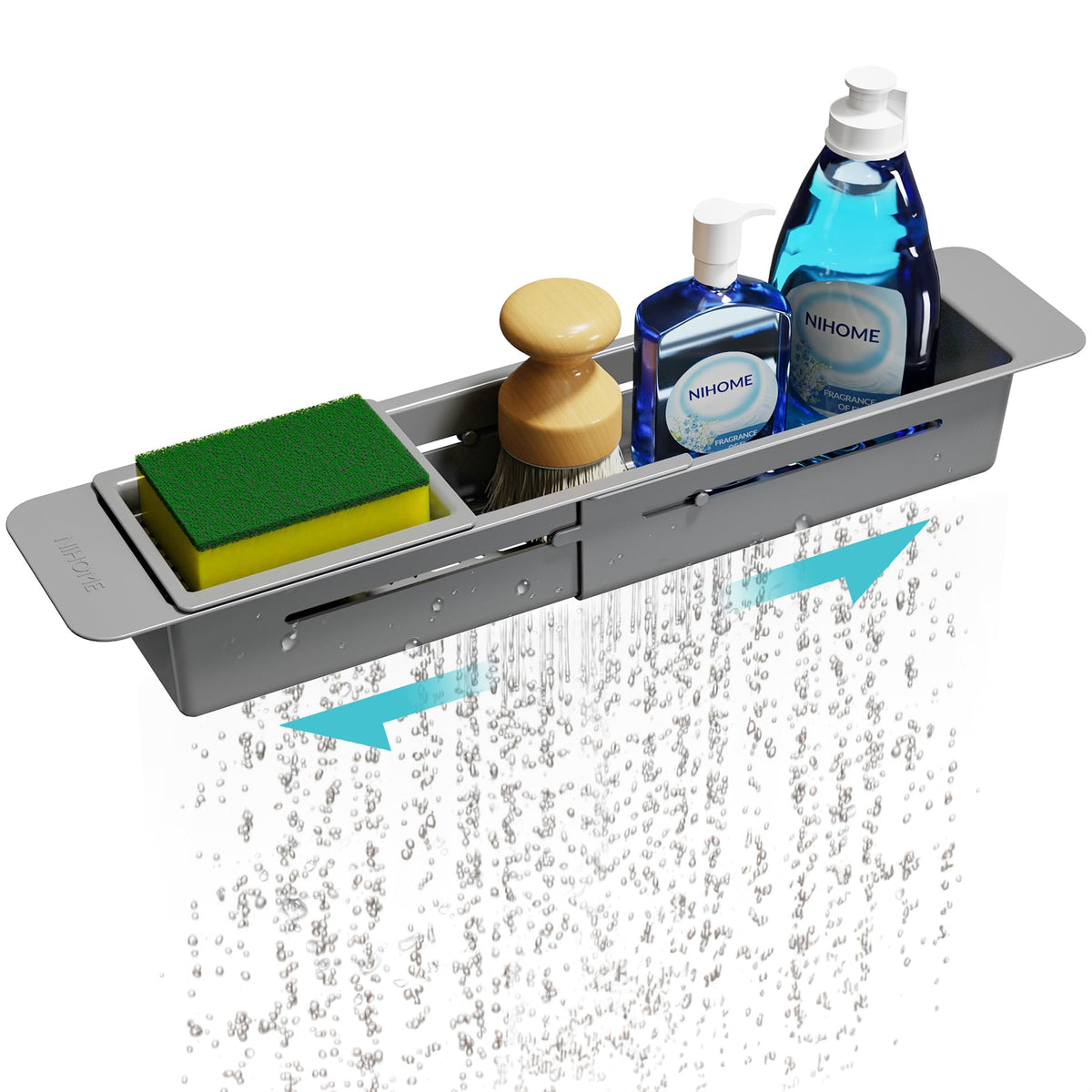 NiHome Extendable Kitchen Sink Caddy, Small Brush Sponge Storage Holder